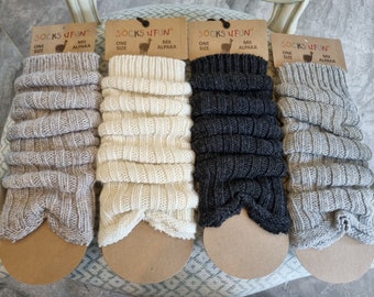 Alpaca & Lambs wool blend legwarmer for women (Free size) - perfect for cold weather and gifts,Christmas gift for him and Her winter