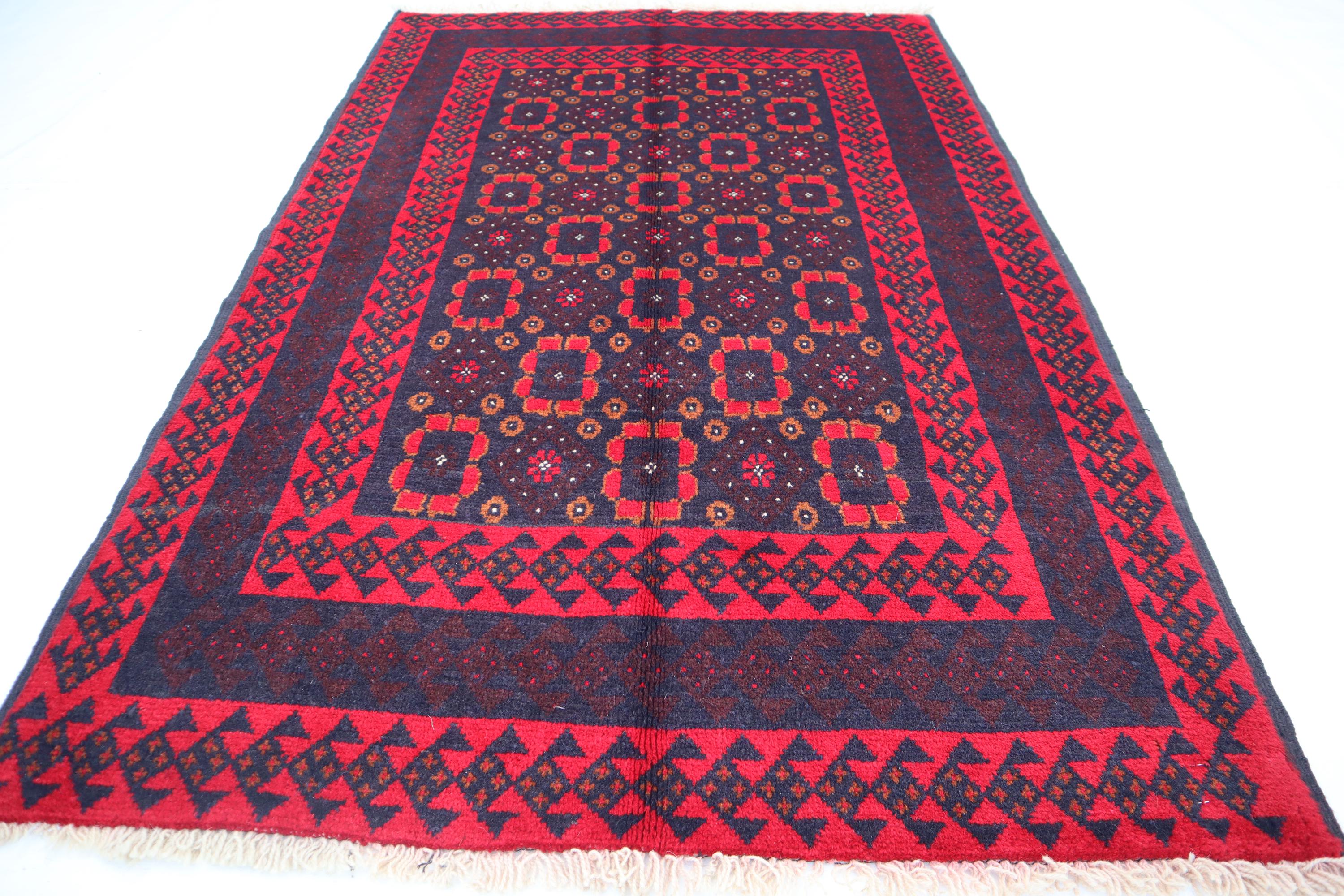 アフガニスタンのオリエンタルラグ、2.11x4.6インチのハンドノット