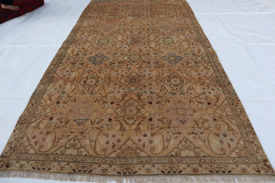 アフガニスタンアンティークラグ、5x9インチのハンドメイドウールラグ