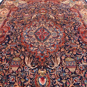 Afghan Antique Large Rug, 8x12 Handmade Wool Rug, High Quality Madelaine Rug, Turkmen Tribal Rug, Persian Orientale Rug, Rug For Living Room