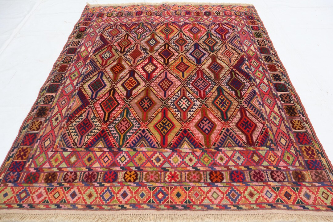Afghan Tribal Rug, 4x5 Handmade Wool Rug, Deezigi Design Fine Rug ...