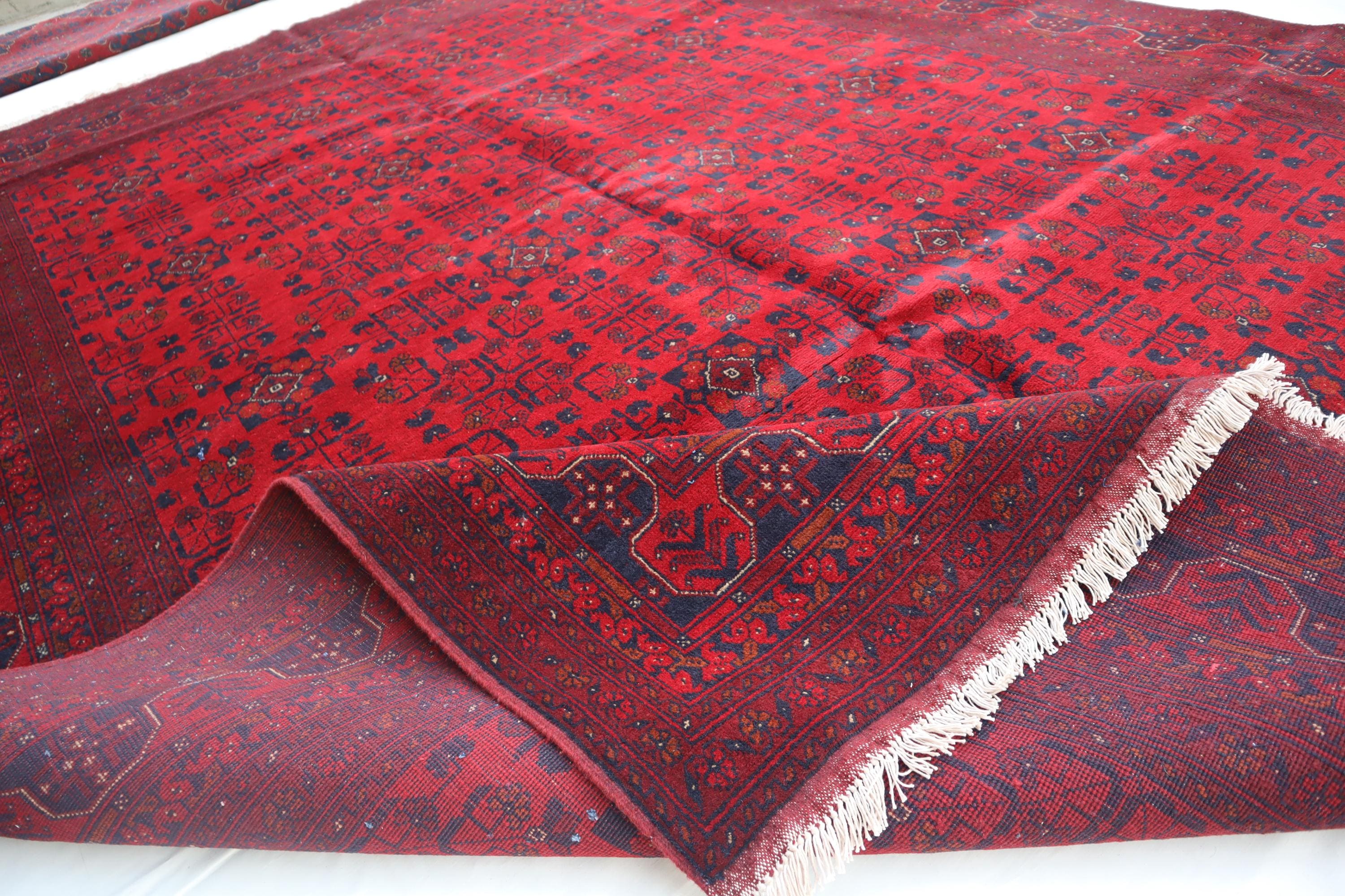 アフガニスタンのヴィンテージラグ、8x11インチのアフガニスタン製