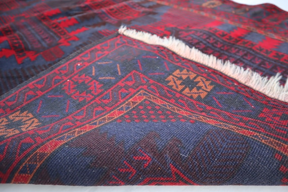 ヴィンテージ ラグ 模様 絨毯 約118cm x 200cm アフガニスタン ヴィンテージ ラグ 模様 絨毯 約118cm x 200cm アフガニスタン