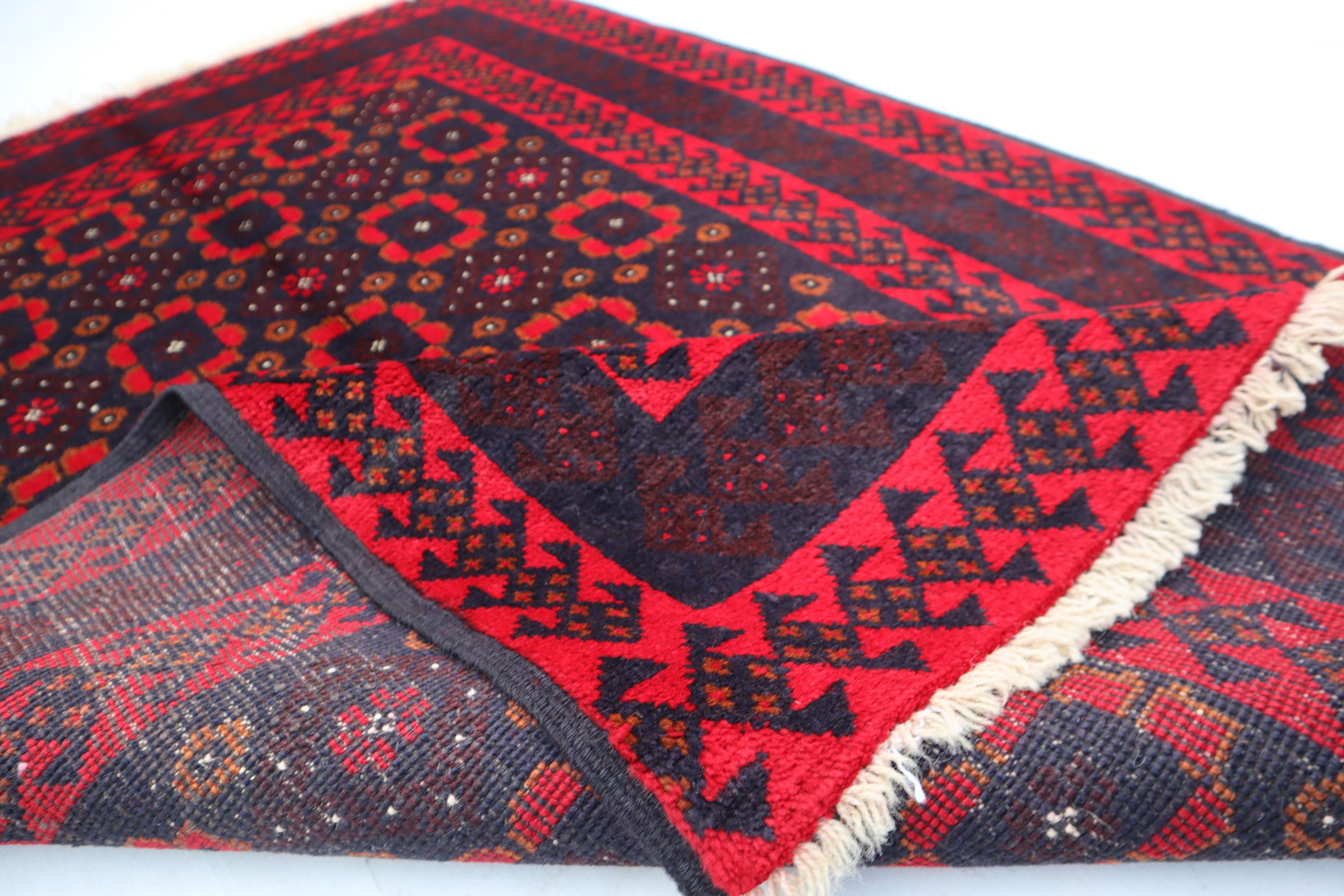 アフガニスタンのオリエンタルラグ、2.11x4.6インチのハンドノット