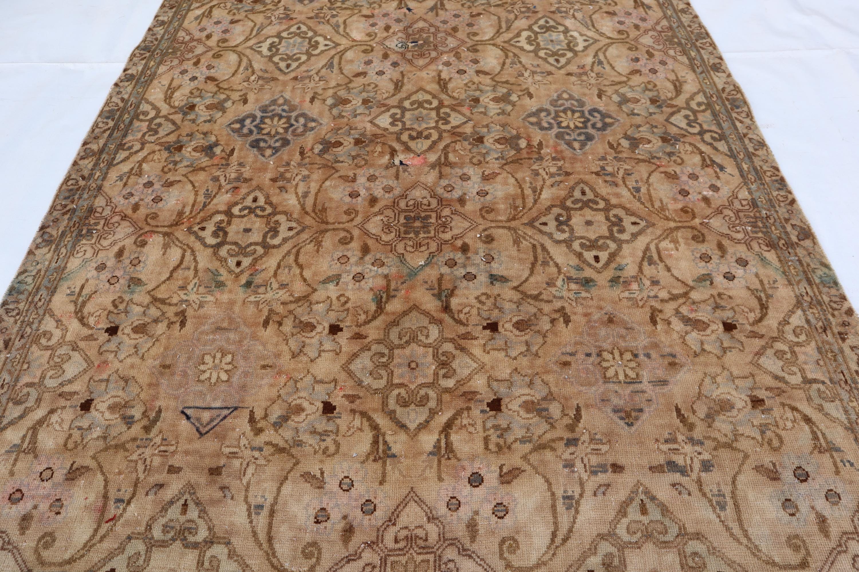 アフガニスタンアンティークラグ、5x9インチのハンドメイドウールラグ