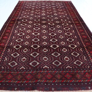 Afghan Vintage Rug, Hand Knotted Wool Rug, 4x7 Geometric Oriental Rug, Turkmen Tribal Rug, Zakani Soft Pile Rug, Rug For Living Room Office,