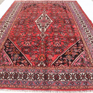 Afghan Handmade Wool Rug, 7x10 Traditional Area Rug, Home Décor Rug, Caucasian Geometric Design Rug, Soft Pile Oriental Rug, Rug For Bedroom