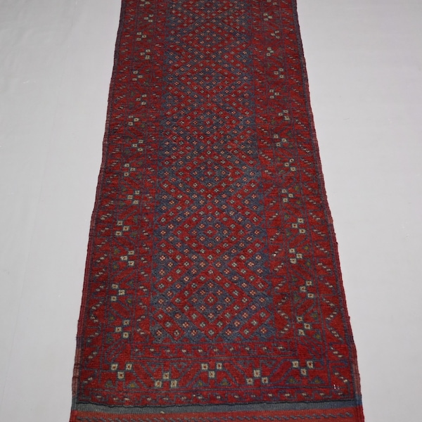 2.1x7.4 ft Vintage Mashwani Runner Rug- Afghan Hand Knotted Old Wool Red Runner Rug- Oriental Turkmen Rug- Hallway Rug-Antique Tribal Rug2x7
