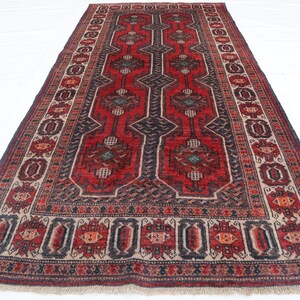 Afghan Vintage Unique Rug, 4x7 Handmade Wool Rug, Attractive Oriental Rug, Geometric Design Rug, Turkmen Tribal Rug, Rug For Birthday Gift,