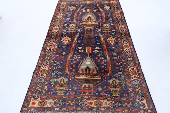 ビンテージラグ伝統的ウールラグアフガニスタン