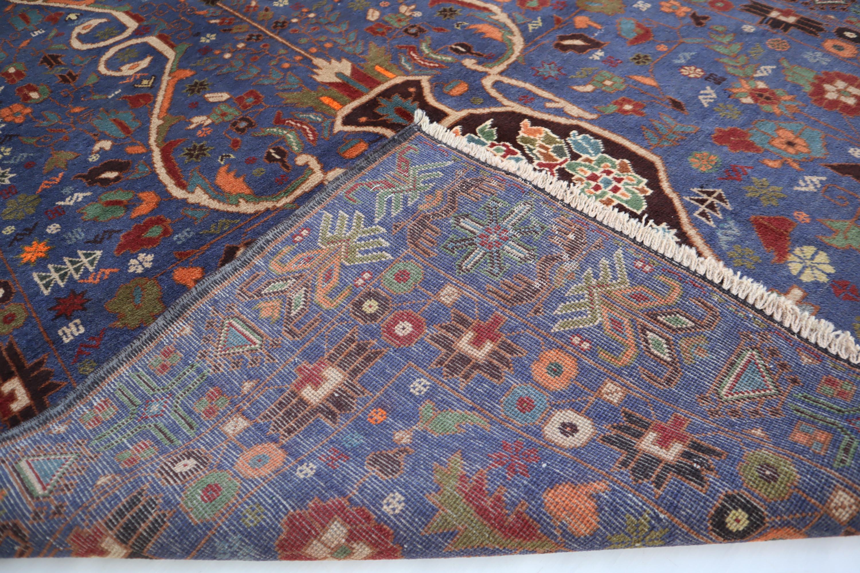 ビンテージラグ　伝統的　ウールラグ　アフガニスタン アフガニスタンのヴィンテージラグ、4x7インチのハンドメイドウール