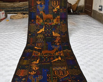 ヴィンテージラグ⚫︎135x87cm アフガニスタン・ヘラート・ザッカン産　専用 最高級の絵画的ヴィンテージラグ - 2.3 x 9.1フィートのアフガニスタン