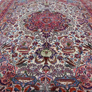 Pictorial Birds Floral Rug, 10x13 Shikari Large Rug, One Of A Kind Rug, Afghan Handmade Wool Rug, Antique Tribal Rug, Living Room Office Rug