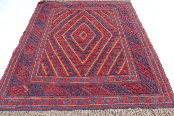 ビンテージラグ伝統的ウールラグアフガニスタン