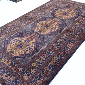 Afghan Hand Knotted Rug, 4x7 Geometric Design Oriental Rug, Vintage Soft Fine Wool Rug, Turkmen Tribal Rug, Home Decorative Rug, Office Rug,