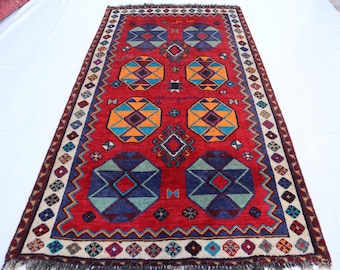 アフガニスタンアンティークラグ、7x8インチのハンドメイドシルクラグ