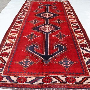 Handmade Wool Rug, 5x9 Antique Caucasian Design Rug, Soft Pile Red Area Rug, Afghan Oriental Rug, Collector Piece  Rug, Rug For Living Room,