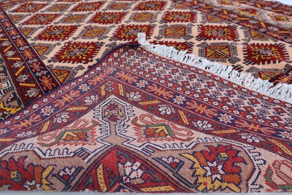 ビンテージラグ　伝統的　ウールラグ　アフガニスタン アフガニスタンのヴィンテージラグ、4x6インチのハンドメイド