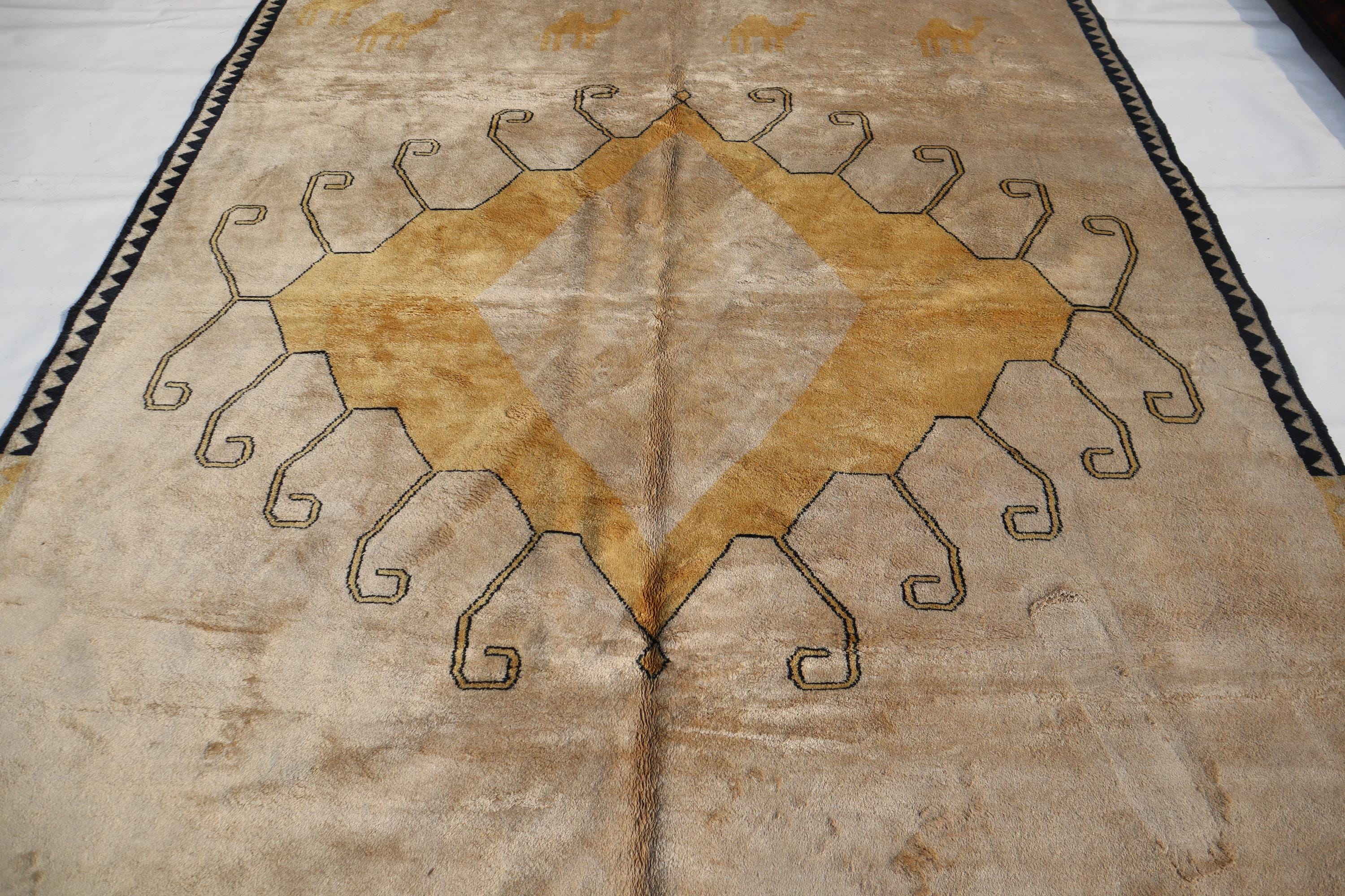 アフガニスタンアンティークラグ、7x8インチのハンドメイドシルクラグ