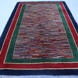 3x5 Afghan Area Rug, Handmade Wool Rug, Oriental Modern Gabah Rug, Organic Soft Pile Rug, Collector Piece Rug, Rug For Birthday Gift 3x5,