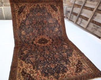 Afghan Oriental Rug, 5x8 Handmade Wool Rug, Organic Dyes Rug, Geometric Design Rug, Turkmen Tribal Rug, Dining Table Rug, Hand Knotted Rug,
