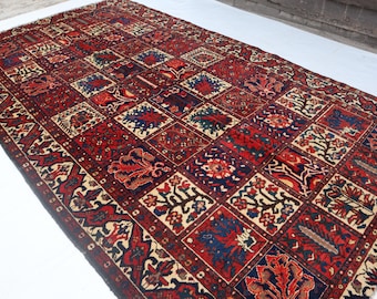 Afghan Vintage Area Rug, 4x9 Afghan Caucasian design Rug, Hand Knotted Wool Red Rug, Turkmen Tribal Rug, Soft Pile Rug, Rugs For Bedroom 4x9