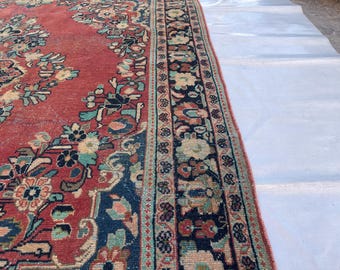 アフガニスタンのヴィンテージエリアラグ、7x10インチのハンドメイド