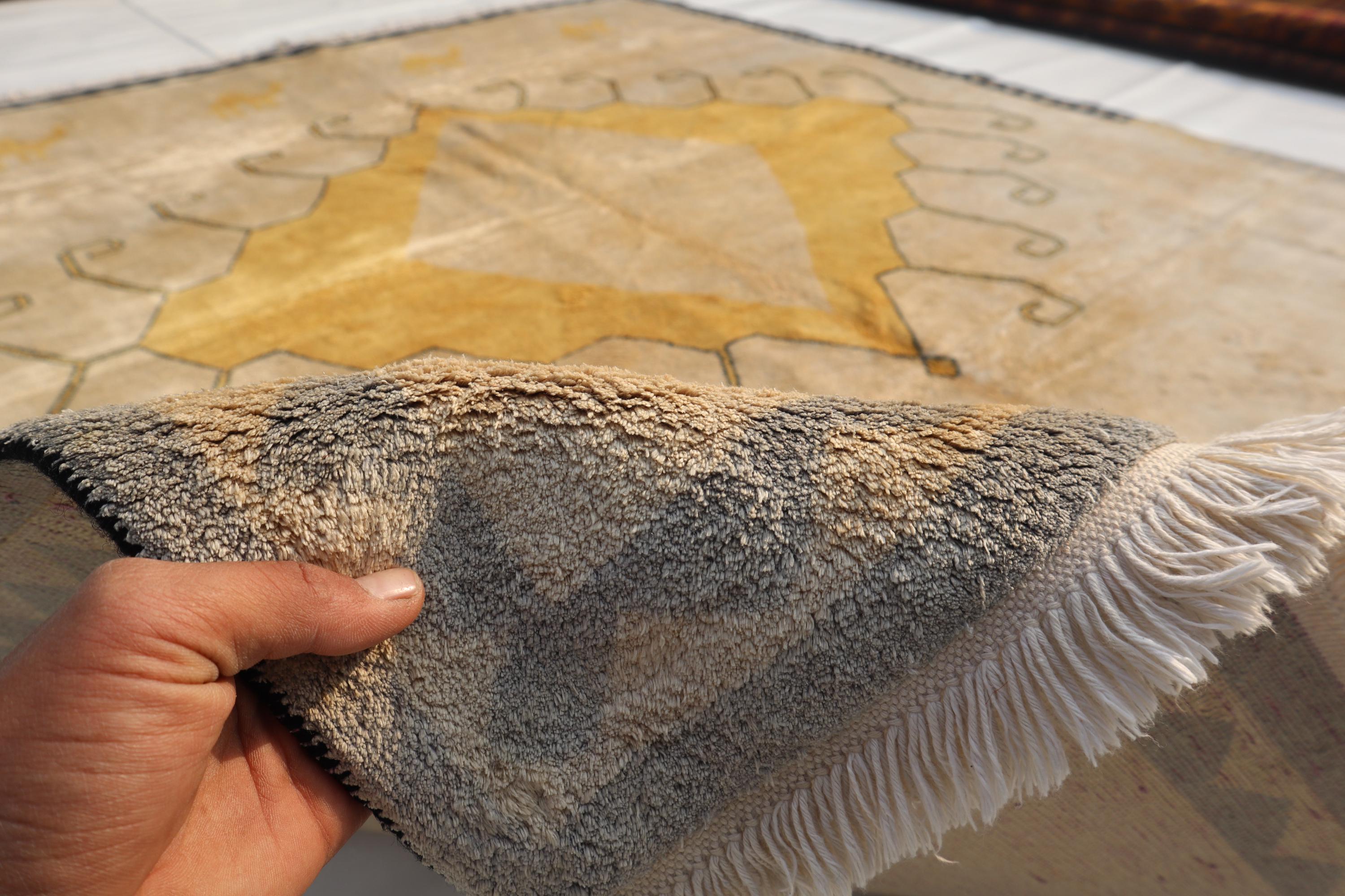 アフガニスタンアンティークラグ、7x8インチのハンドメイドシルクラグ