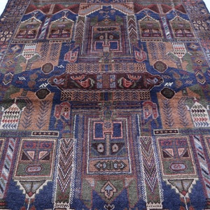 Afghan Vintage Rug, Hand Knotted Wool Rug, 4x7 Geometric Oriental Rug, Turkmen Tribal Rug, Adraskani Soft Pile Rug, Rug For Kids Room Office