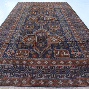4x7 Afghan Antique Rug, Handmade Wool Rug, 0riental Geometric Rug, Traditional Area Rug, Zakani Area Rug, Home Décor Rug, Rug For Kids room,