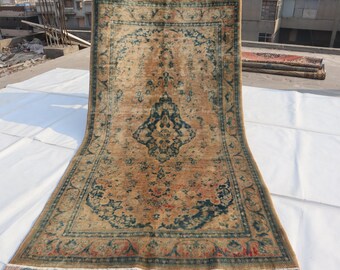 Afghan Vintage Area Rug, 3x6 Hand Knotted Wool Rug, Turkmen Tribal, Caucasian Design,
