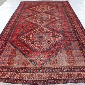 Traditional Antique Rug, 5x9 Handmade Wool Rug, Caucasian Design Rug, Low Pile Oriental Red Rug, Excellent Condition Rug, Rug For Kids Room,