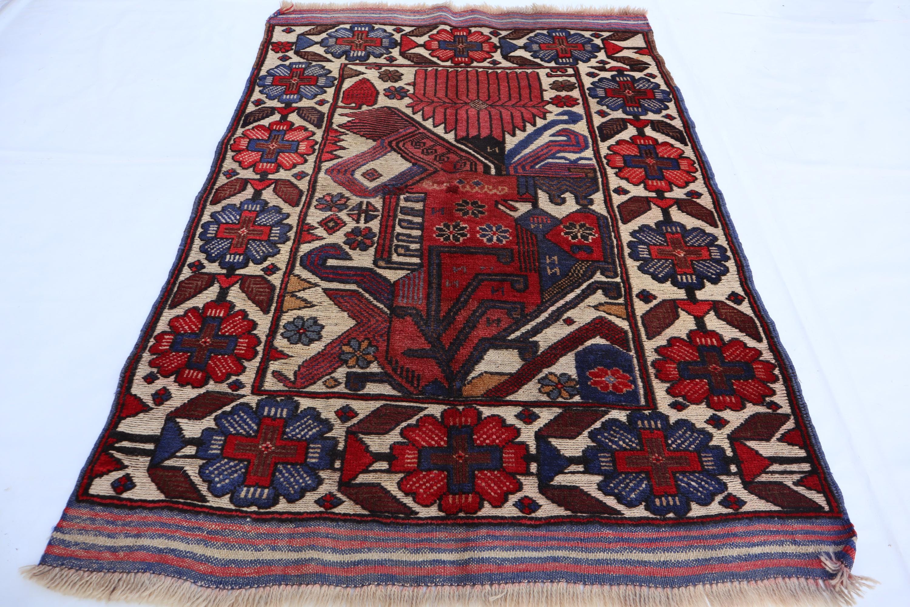 ビンテージラグ マシュワニ 40年もの♩ アフガニスタンの