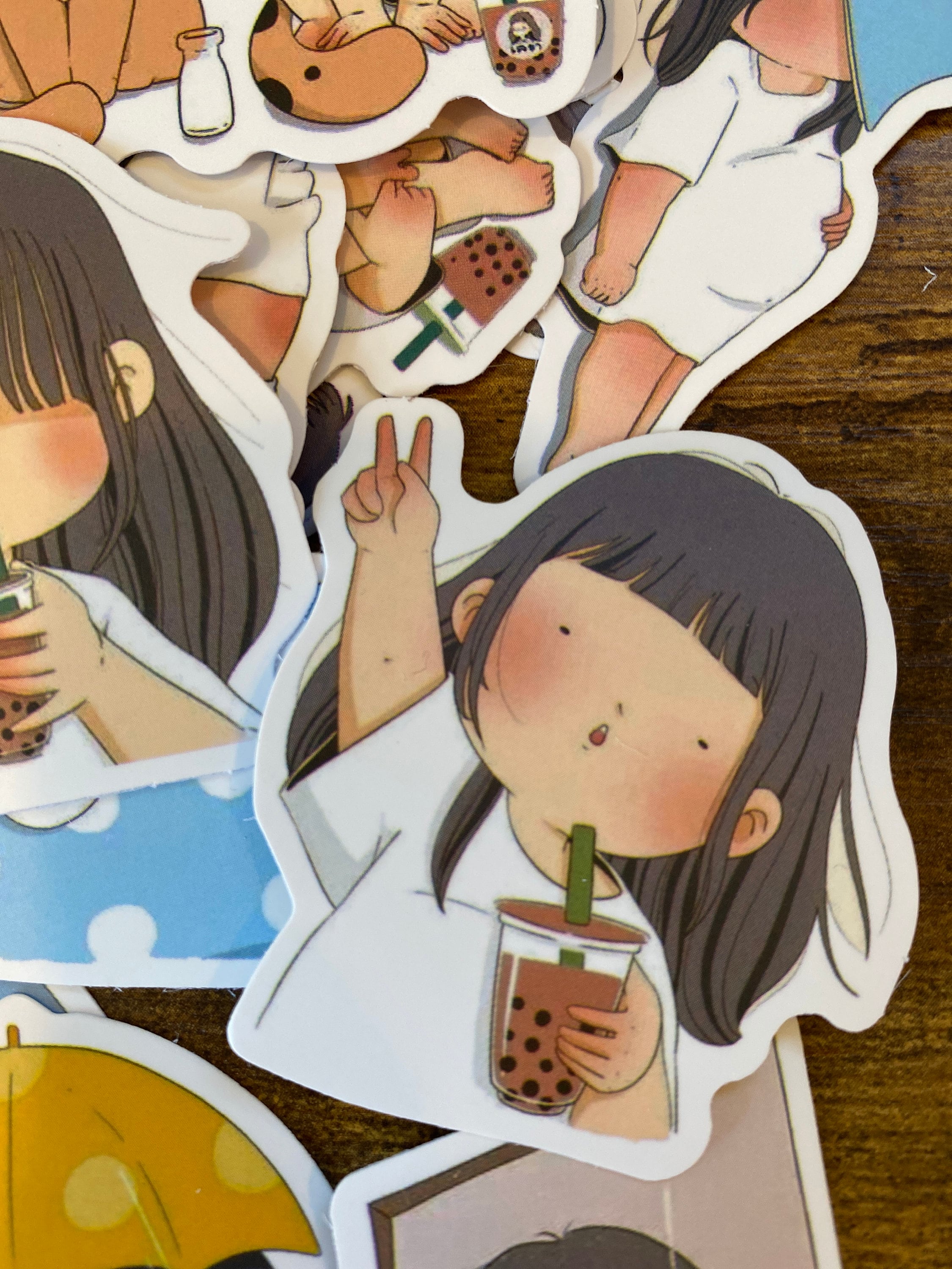 Little Girl Stickers for Girls Boba Lover Sticker Montessori Stickers ...