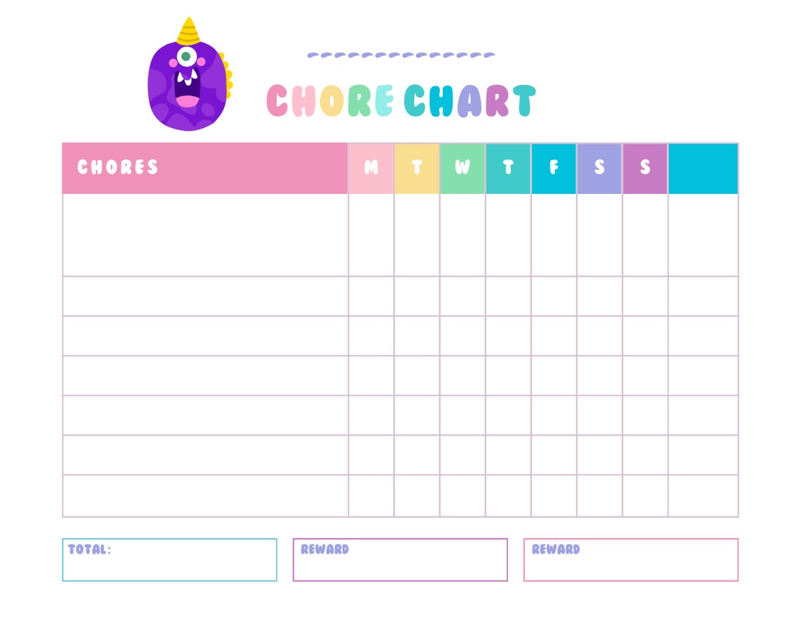 Chore Chart Boys Chore Chart Boys Stickers Chart Digital Download ...