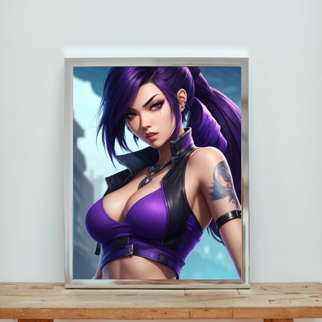 K/DA All Out Akali Fanart Art Print by Tirra77