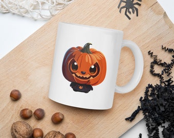 Personalised Pumpkin Mug in white - Halloween Cups - Halloween Gifts - Hot Chocolate Mug - Ceramic Mug -11 oz mug - 15 oz mug - 20 oz mug