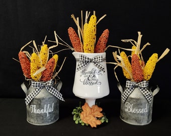 Fall Tier Tray mini floral, Fall Farmhouse Home Decor, Fall tiered tray Decor.