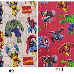 Marvel Superhero Fabric, Spider Man, Avengers, Captain Marvel. - Etsy