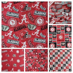 University of Alabama Crimson Tide NCAA College Logo 100% Cotton Fabric by the yard.