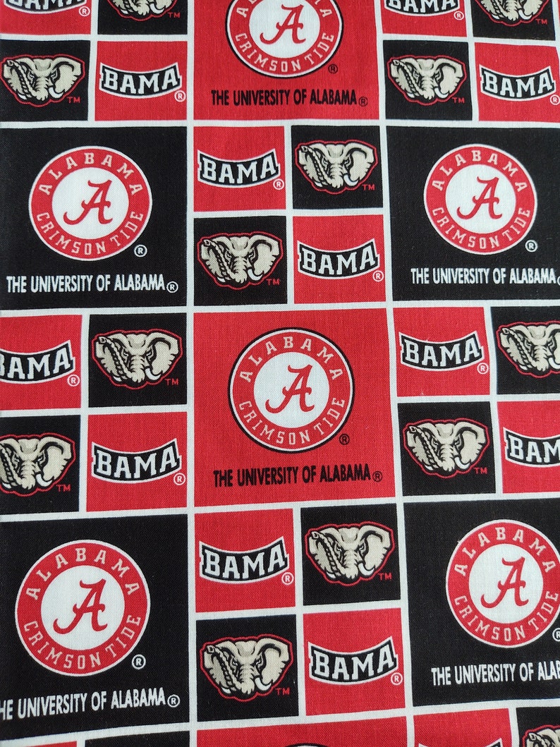 Tela 100 % algodón cortada a medida con el logotipo de la Universidad de Alabama Crimson Tide de la NCAA. imagen 10