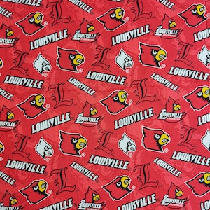 University of Louisville Cardinals NCAA College Logo 100% Cotton Fabric by the yard.