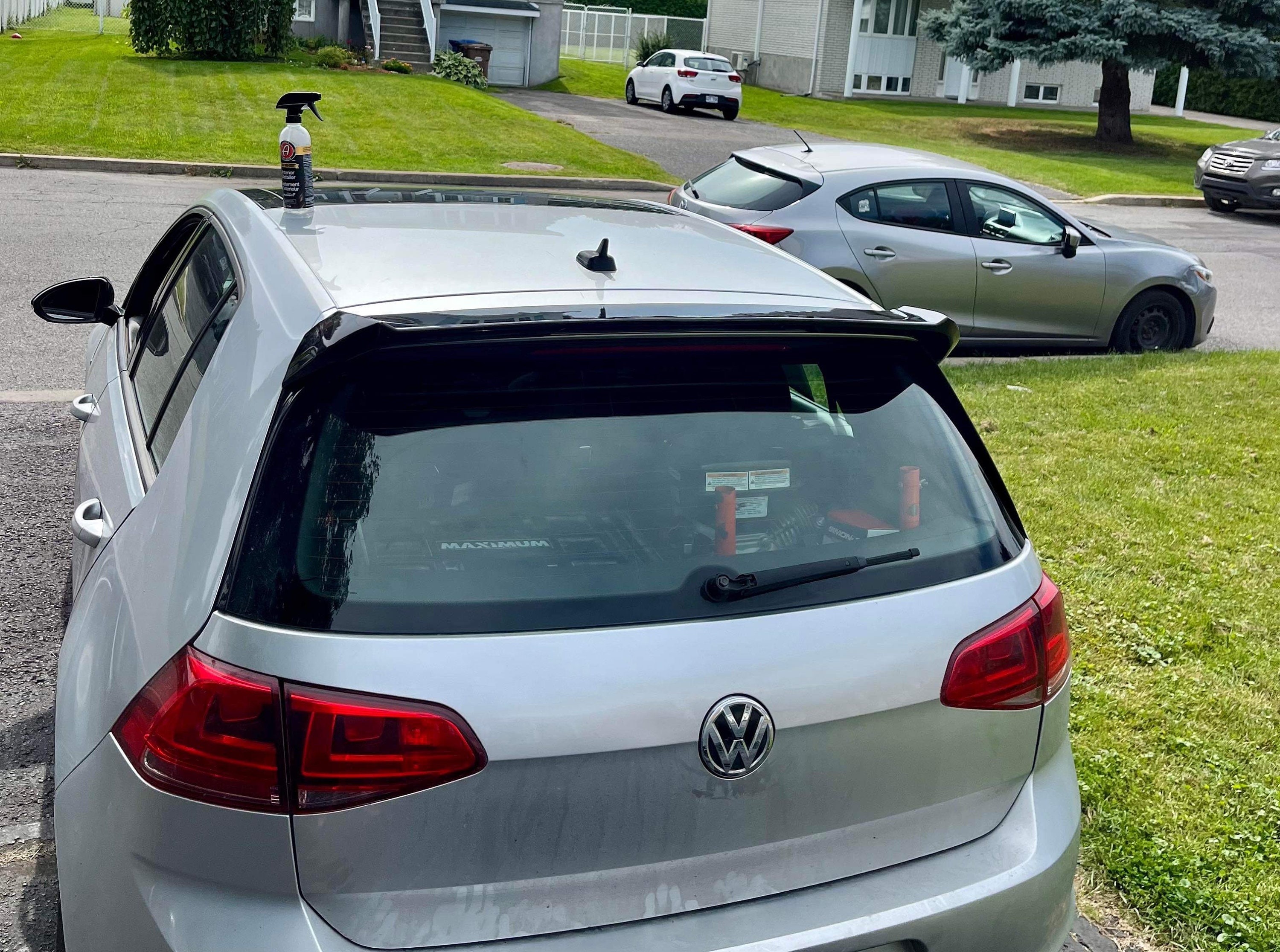 VW Golf MK7 Rear Roof Spoiler: ABS Plastic Wing Extension (2014