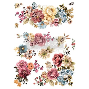 Redesign Decor Transfers Ruby Rose 22"x30" Furniture Decals Rub On Transfers For Furniture Furniture Decals Transfers Furniture Transfers