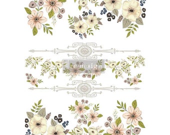 Redesign With Prima Decor Transfers Painted Florals 24"x35" Rub On Transfers For Furniture Furniture Decals Transfers Furniture Transfers