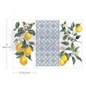 Small Transfers Lemon Tree 6&quot;x12&quot; Flower Floral Decor Decal Rub On Transfers For Furniture Furniture Decals Transfers Furniture Transfers