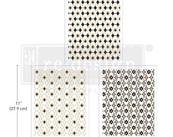 Redesign With Prima Middy Transfers Moroccan Diamonds 8.5"x11" Rub On Transfers For Furniture Furniture Decals Transfers Furniture Transfers