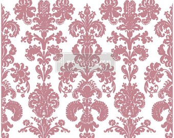 Redesign With Prima Decor Stamp Stamped Damask 12"x12" Decal Rub On Transfers For Furniture Furniture Decals Transfers Furniture Transfers