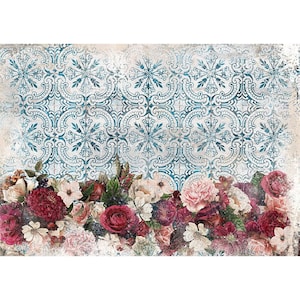 Riprogettazione con carta di riso Prima Decor Burgundy woods 11,5"x16,25" Carta velina Carta per decoupage per mobili Carta da parati Carta da parati Arte Artigianato
