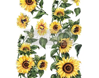 Redesign With Prima Decor Transfers Sunflower 24"x35" Decal Rub On Transfers For Furniture Furniture Decals Transfers Furniture Transfers